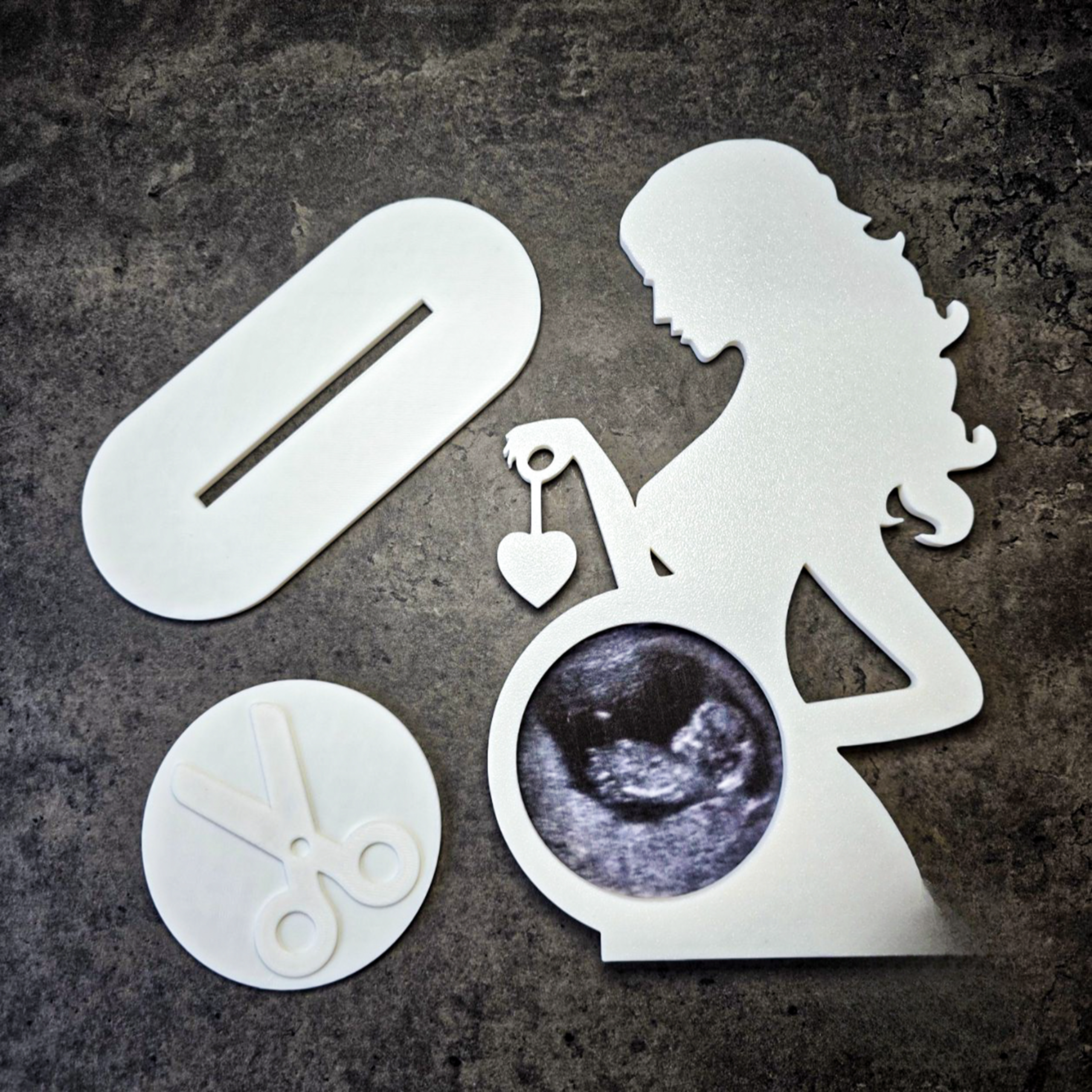 Expectant Mother Silhouette Ultrasound Frame