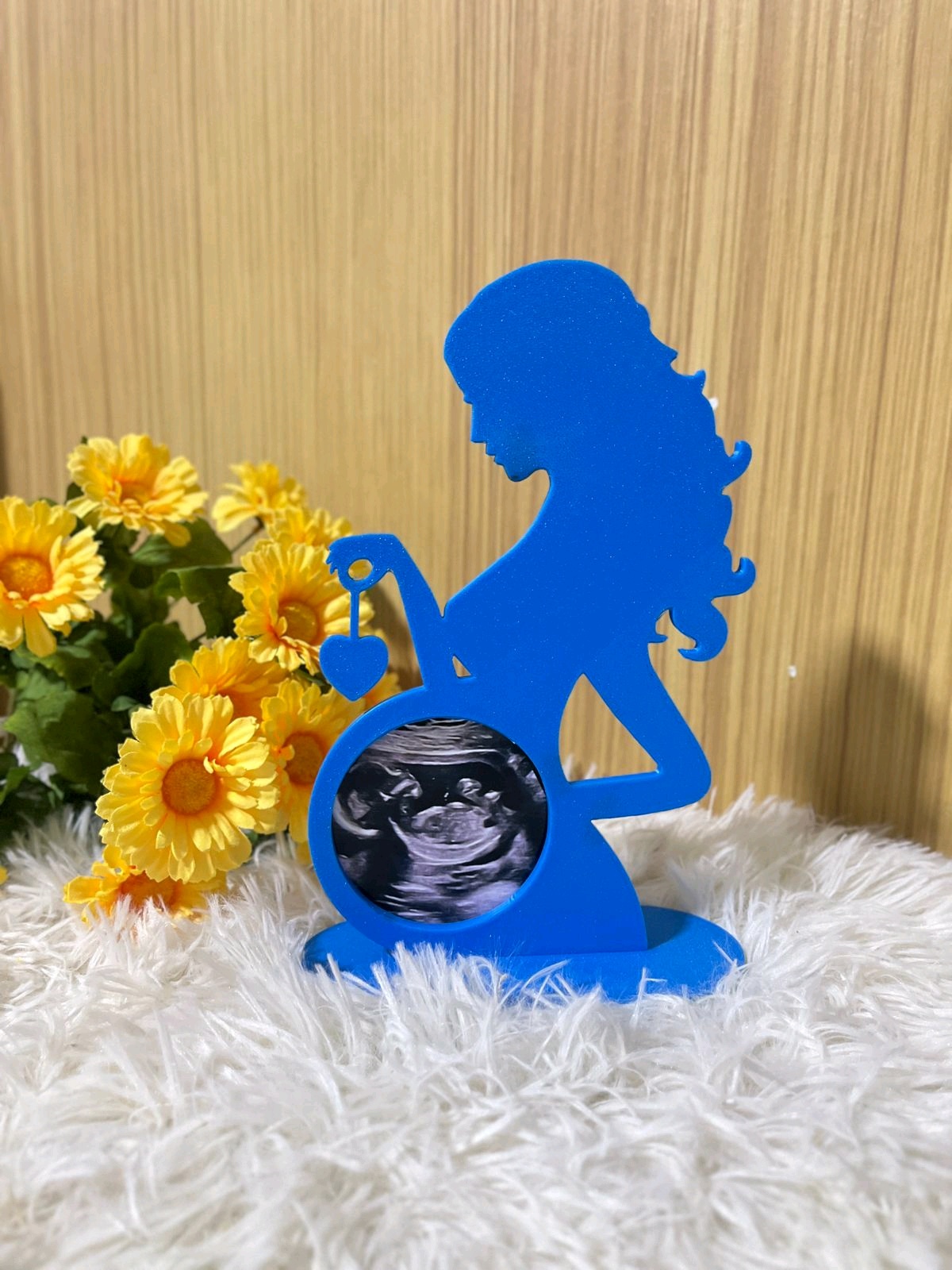 Expectant Mother Silhouette Ultrasound Frame