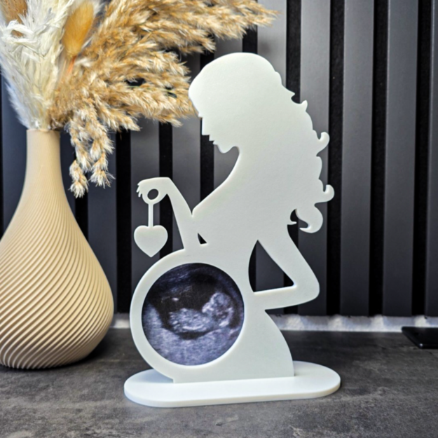 Expectant Mother Silhouette Ultrasound Frame