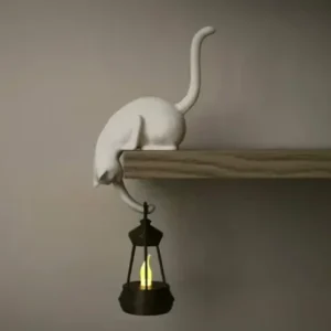 Curious Cat Shelf Sitter & Lantern Hook