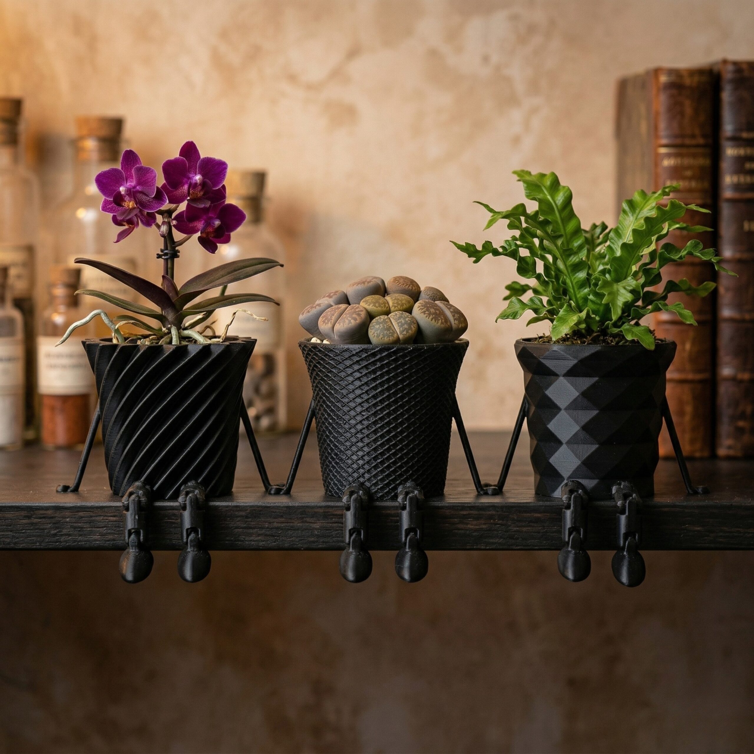 Mini Cactus Family Flowerpot - 3D Printed Cute Planters with Articulated Legs, Decorative Tabletop Succulent Pots for Home, Office & Desk Decor