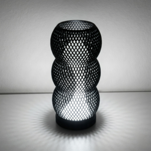 3D Printed Lava Drop Ambient Lamp – Intricate Mesh Design (Black / White)