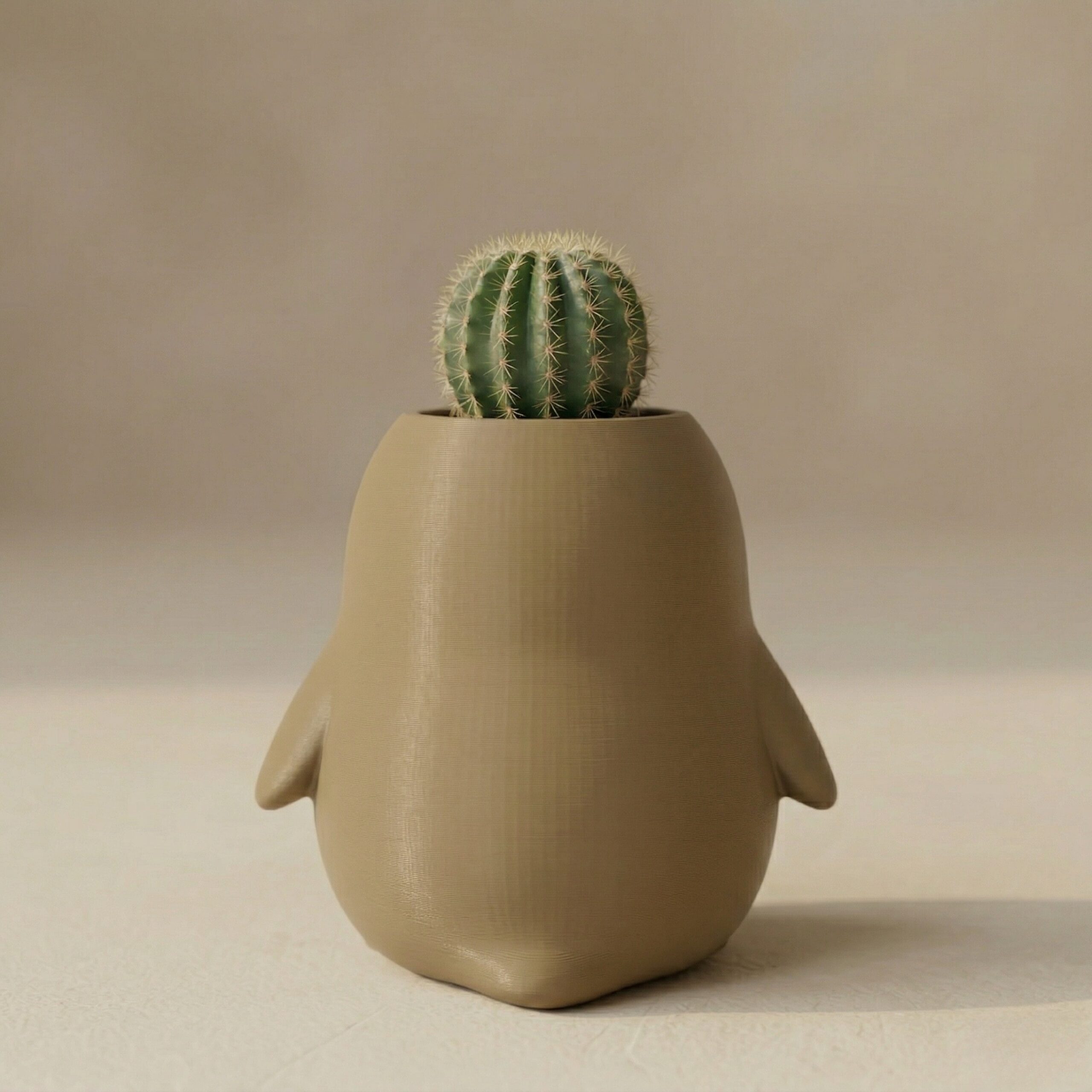 Cute Penguin Planter | 3D Printed Mini Succulent Pot, Adorable Desk Organizer & Pen Holder for Home, Office, and Nursery Decor