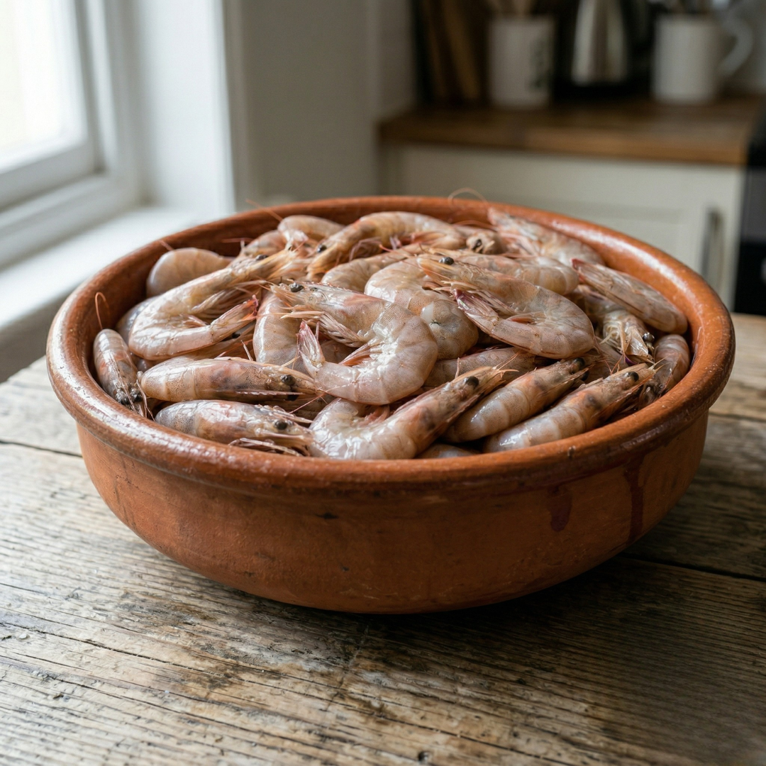 Premium Fresh Raw Prawns - Daily Catch Whole Shrimp, Rich in Protein, Available in 80-Count (Large) & 100-Count (Medium) Sizes