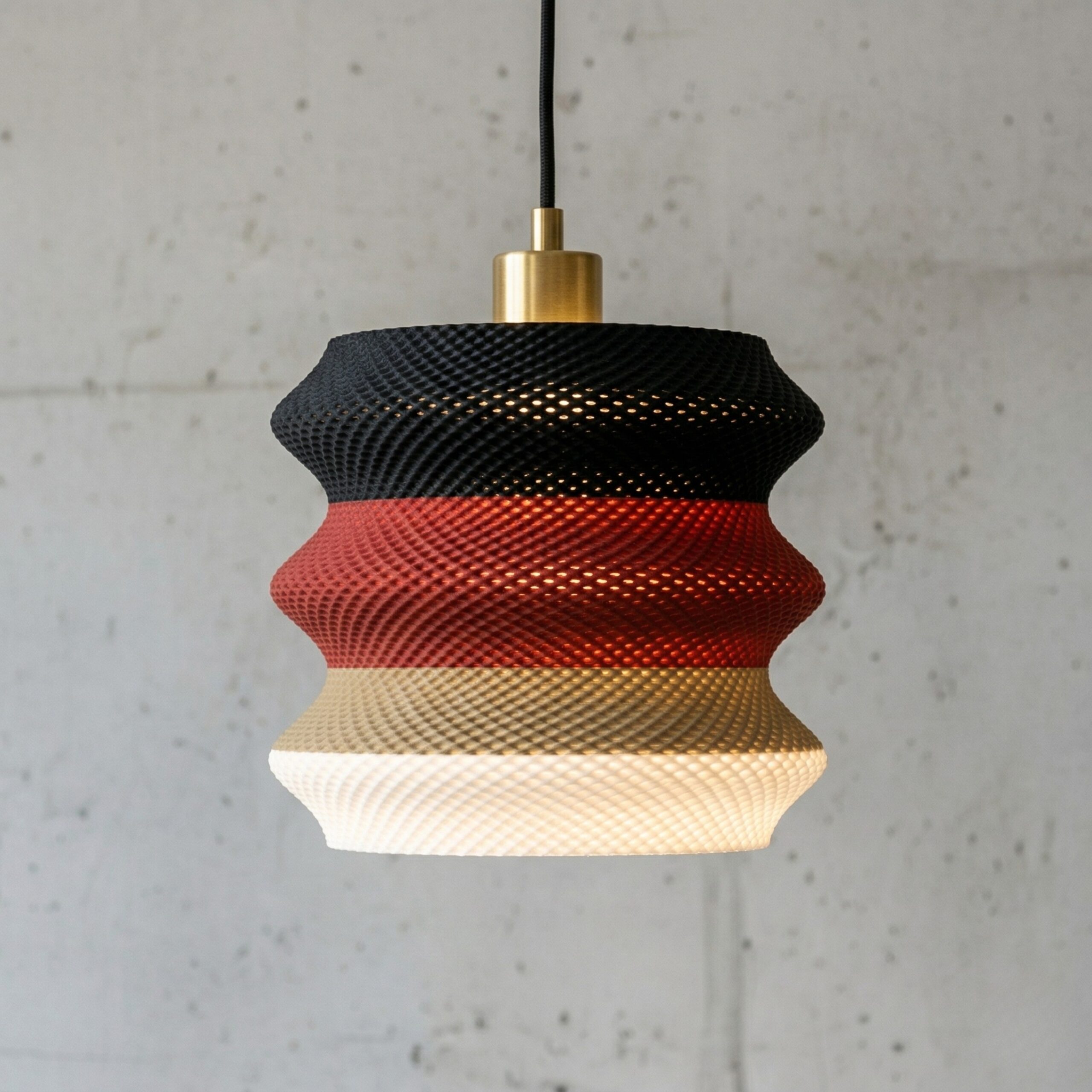 Ripple Lamp with Tripod Base - 3D Printed Modern Textured Table Lamp, Minimalist Night Light for Bedroom, Living Room & Home Decor