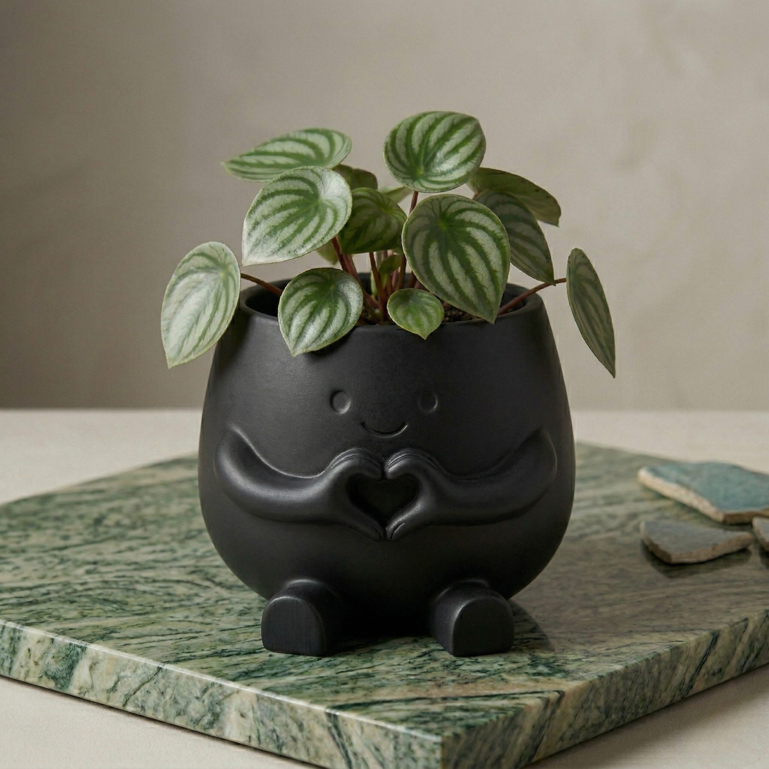 "Hearty" Pot - Cute Heart-Hands Decor | 3D Printed Mini Planter, Pen Holder & Adorable Desk Accessory for Home and Office