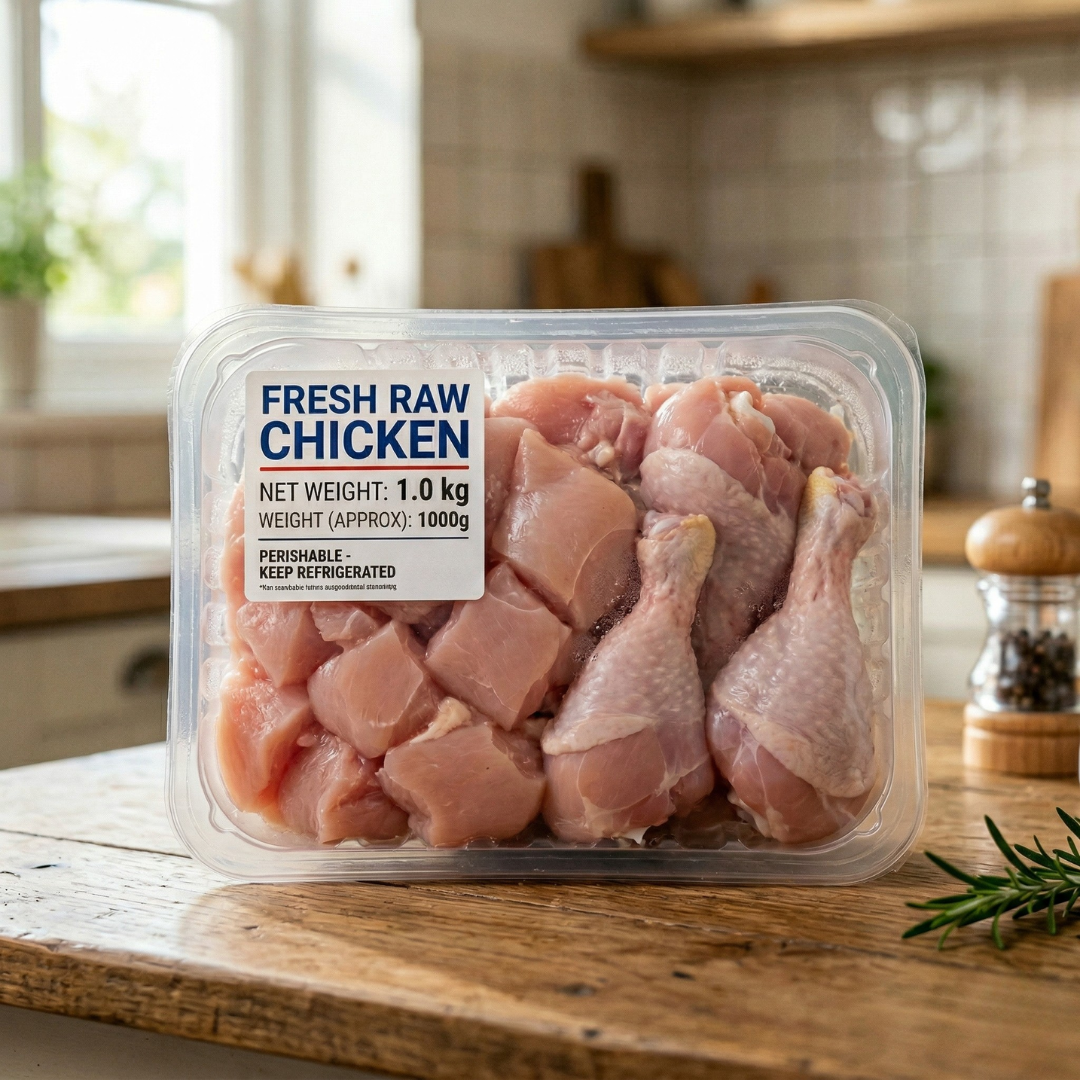 Fresh Premium Raw Chicken - Farm Fresh Whole Chicken Cuts, High Protein & Hygienically Packed (Available in 500g & 1kg Packs)