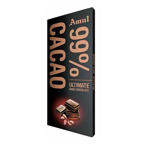Amul 99% Cacao Chocolate, 125g