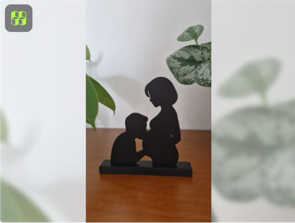 Family Pregnant Ultrasound Silhouette First Hello