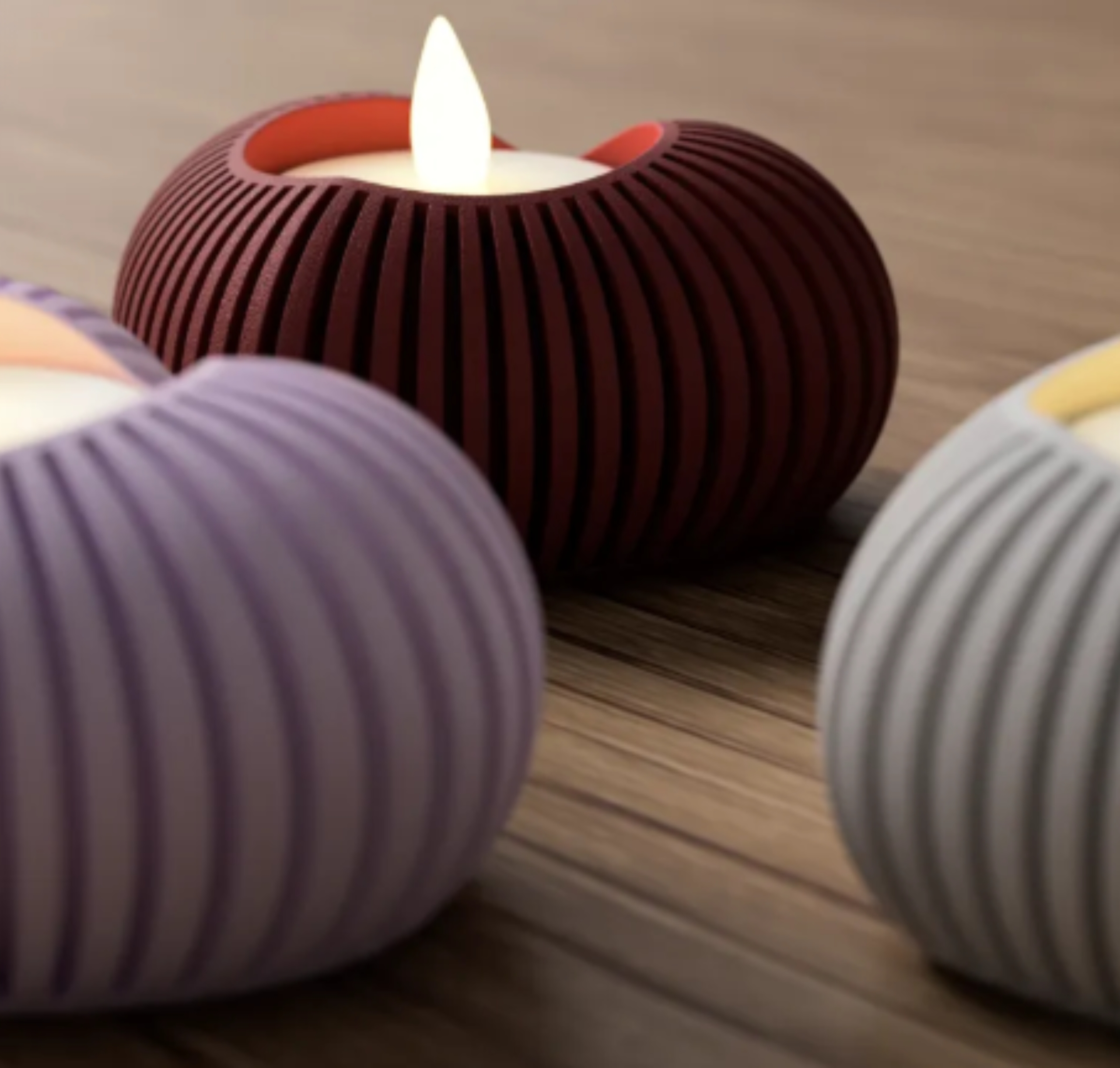 Ribbed Heart Candle Case