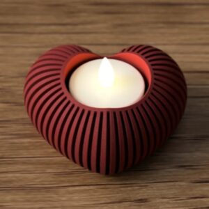 Ribbed Heart Candle Case
