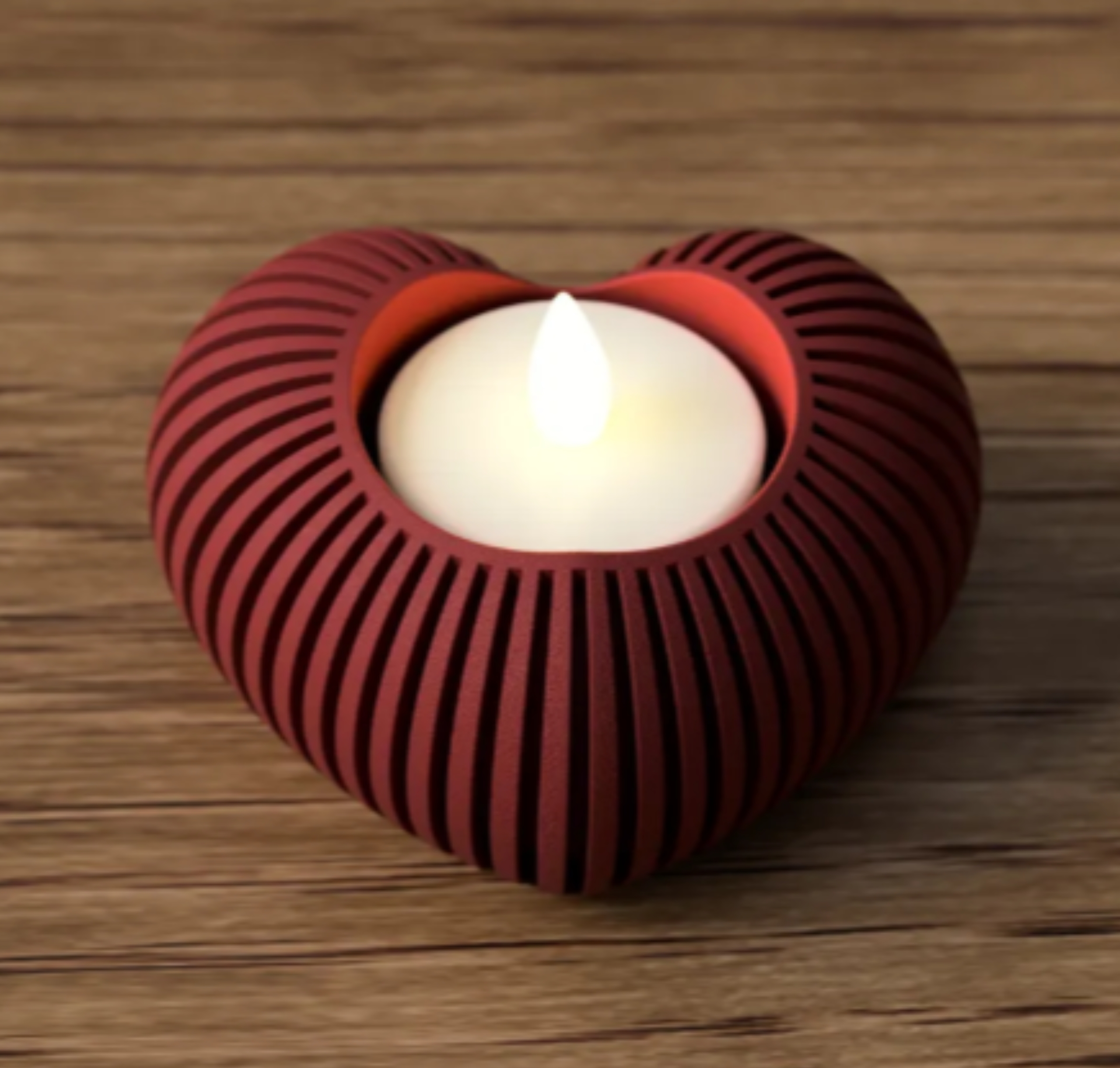 Ribbed Heart Candle Case