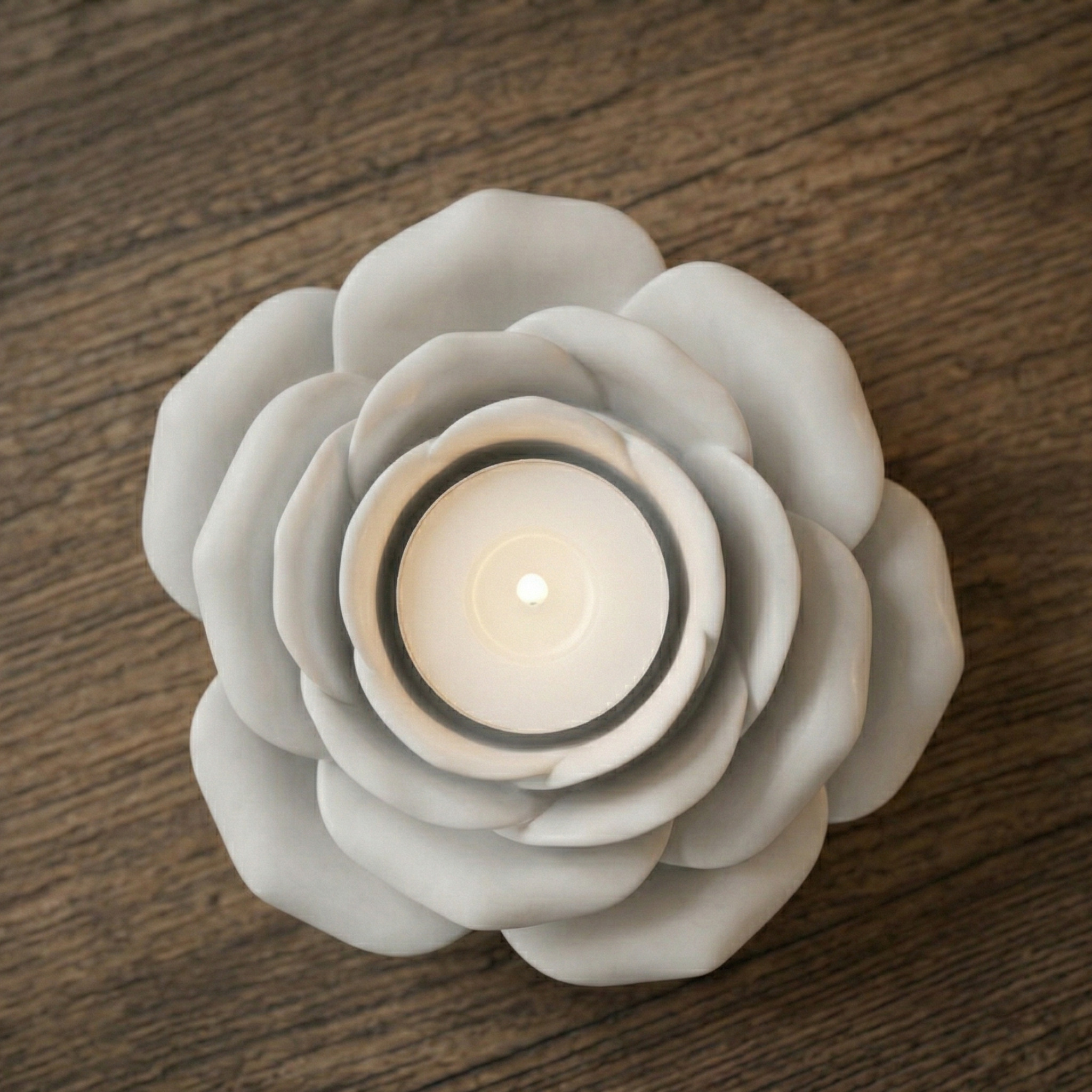 Blooming Rose Tealight Holder Serenity Rose Candle Holder Elegant Rose Glow Holder Petal Bloom Candle Dish Rose Blossom Tealight Holder Pure Petal Candle Holder Romantic Rose Light Holder Floral Serenity Tealight