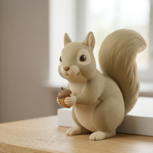 Cute Squirrel Figurine with Acorn Decorative Squirrel Showpiece Mini Squirrel Statue for Home Decor Adorable Woodland Squirrel Figurine Cartoon Style Squirrel Decor