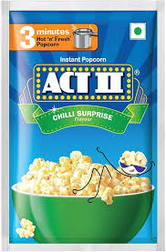 Act II Chilli Surprise Instant Popcorn 41g | Spicy & Crispy Snack | Ready to Eat